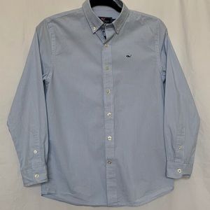 Boys Vineyard Vines Pinstripe Whale Shirt